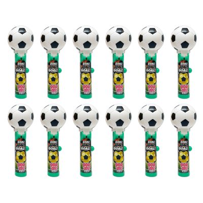 Pop Ups! Soccer Ball Lollipop Holder - 12 Lollipops with Cases - Individually Wrapped Candy Party Favors - Soccer Ball Candy - Bulk Set of 12