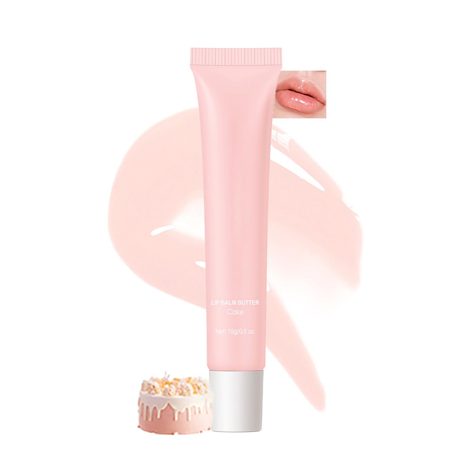 Easilydays Shimmer Lip Butter Balm, High Shiny Finish Lip Glow Oil Lip Gloss, Jelly Yummy Tint Lip Stain Balm, Long Lasting Hydrating Non-Sticky Ultra-Nourishing Fat Lip Care Oil for Women, 4 Cake