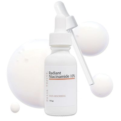 10 Brightening Niacinamide Serum - Vegan wHyaluronic Acid, Targets Hyperpigmentation Age Spots, Minimizes Fine Lines Wrinkles, For All Skin Types, Made in USA, 1 Oz