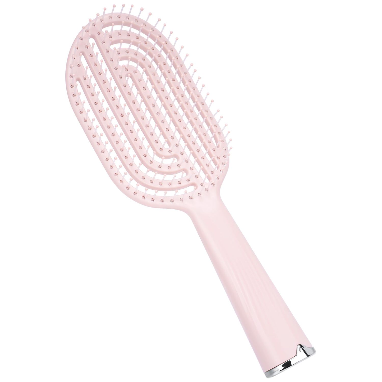 SHIDOW Vented Paddle DryWet Hair Brush with hook handle for Women -Scalp Massage Volumizing Detangling Brush (Pink)