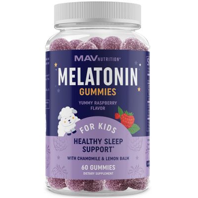 Melatonin Gummies for Kids 0.5mg Per Gummy Gentle Rest Support for Children Ages 2 Low-Dose Chewable Rest Aid For Kids with Lemon Balm Chamomile Non-GMO, Third-Party Tested 60ct