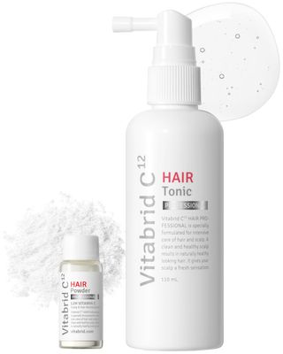 Hair Scalp Tonic Professional- 12 hours Active Vitamin C Powder for Strengthening, Thickening Hair - Hair Loss Relief, Revitalizing Dry Scalp, Sebum Control - Dermatologist Tetsted, 3.72 fl.oz.