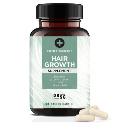 Dr. Steven Gabriel Hair Growth Supplement for Women and Men with Biotin, Zinc, Vitamin C, Iron - Physicians Choice, Ayurvedic Hair Vitamins Clinically Proven Hair Density and Growth (90 caps)