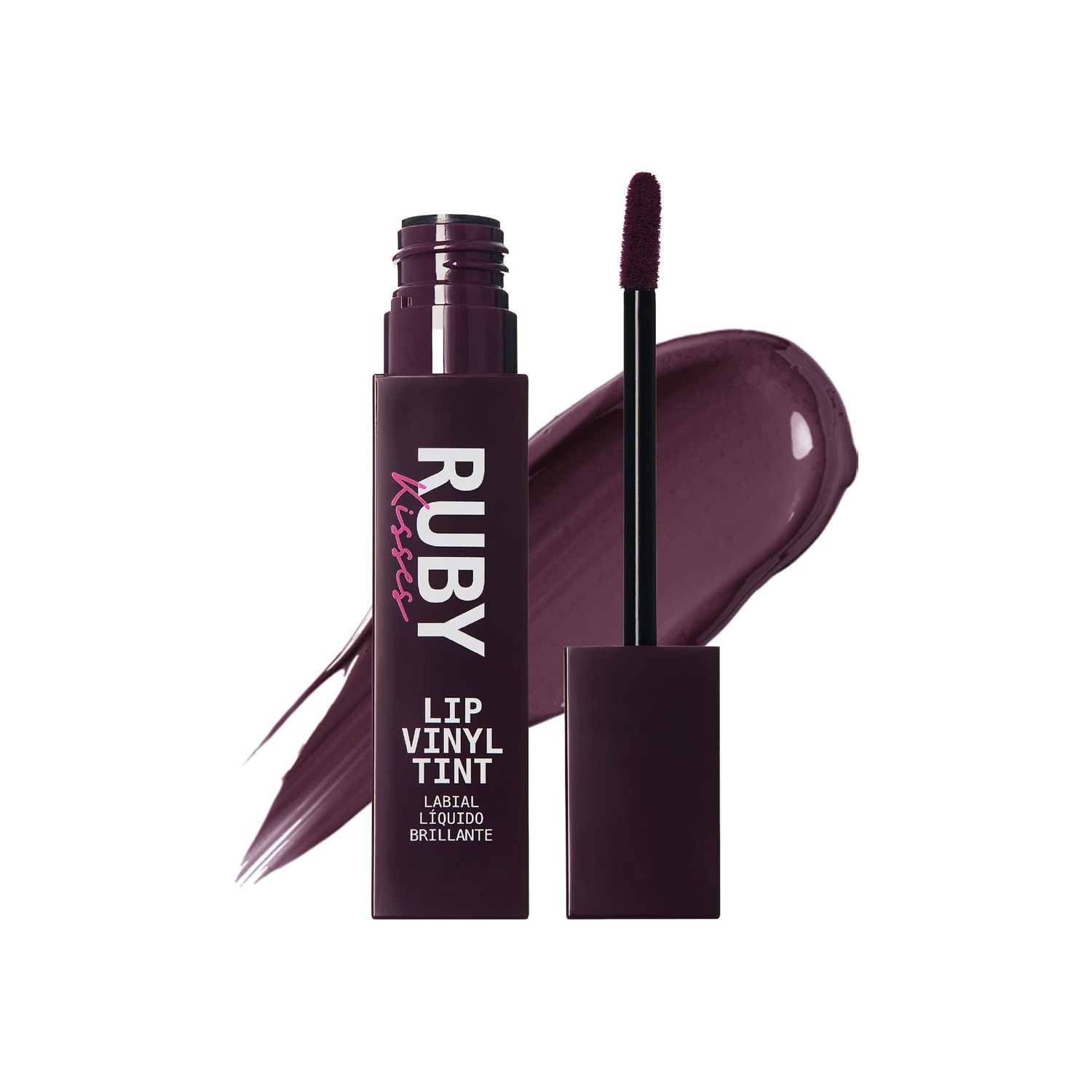 Ruby Kisses Lip Vinyl Tint - High-Pigment, Transfer-Proof, Smudge-Proof Liquid Lipstick, Soft-Satin Shine, Lightweight Makeup, Long-Lasting Lip-gloss, Full Coverage Color (MULBERRY, 2.8mL)