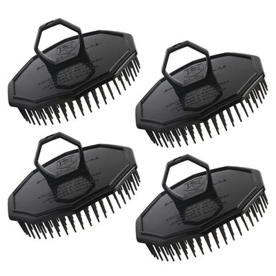 Scalp Massage Shampoo Brush, Segbeauty 4pcs Massage Hair Brushes Floriated Shower Comb for Deep Cleaning Hair Men&#39;s Hand Brush Growth Beard Brush Pet Grooming Brushes (Black(Ringed Handle))