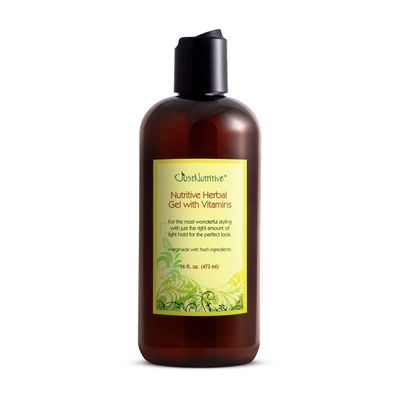 Just Nutritive Herbal Hair Gel With Vitamins Proteins Natural, Alcohol-Free Humidity Controlling for All Hair Types - 16 Fl Oz