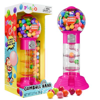 PlayO 10.5&quot; Gumball Machine for Kids, Spiral Style Candy Dispenser for Gifts, Parties or Events - Bubblegum Machine wGumb Balls Included