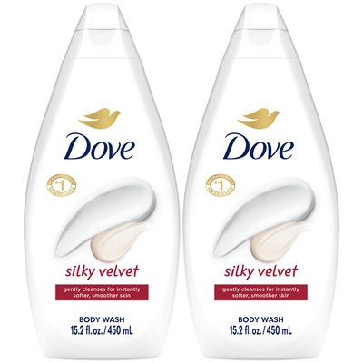 Dove Body Wash, Silky Velvet 2-Pack - Luxurious Moisturizing Cleanser for Smooth, Soft Skin, 15.22 Oz Ea