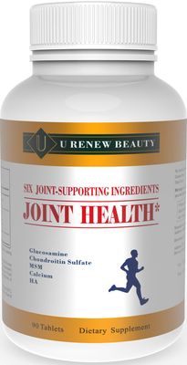 U Renew Beauty Glucosamine Chondroitin MSM and Hyaluronic Acid Calcium Supplements Used for Cartilage Joint Health Flexibility Repair Support Formula,Non-GMO Ingredients,Gluten Free,90 Tablets