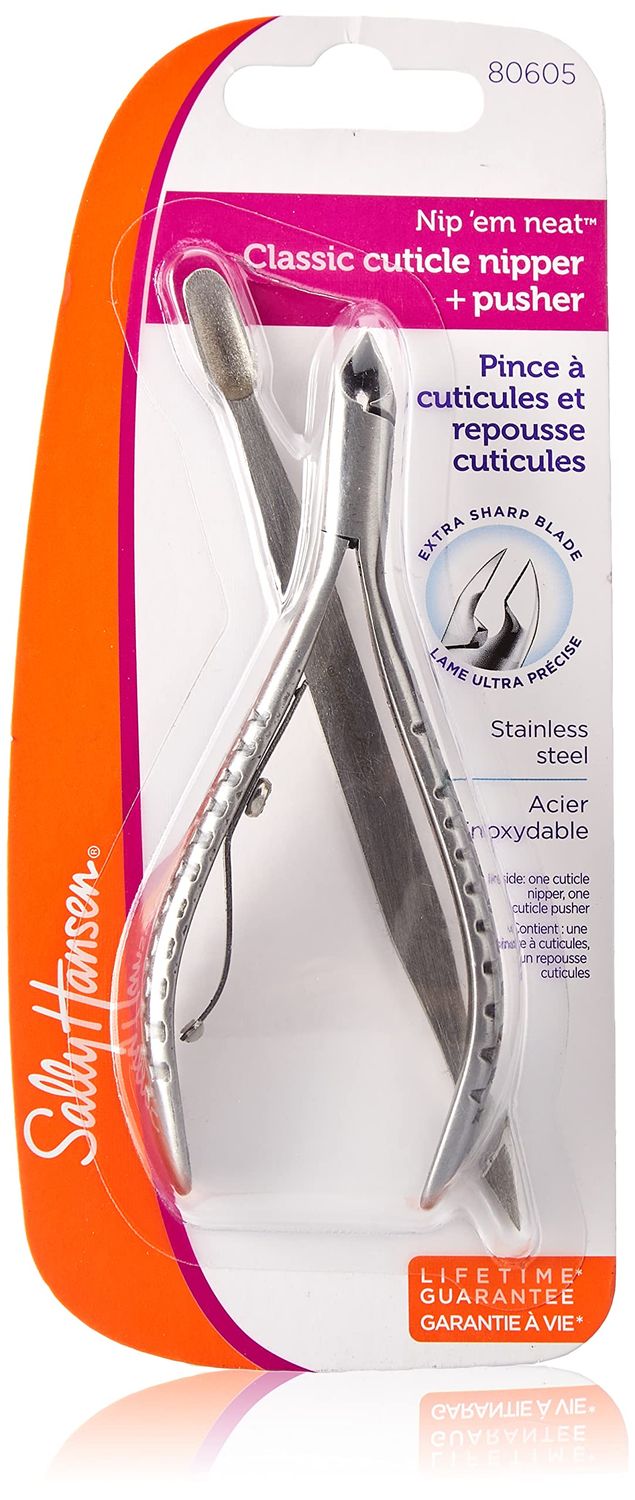 Sally Hansen Beauty Tools, Nip&#39;em Neat-Cuticle Nipper, Pusher, Half Jaw, 1 count, Cuticle Cutter, Cuticle Nipper, Cuticle Clippers, Cuticle Trimmer, Precise Blade, Safely Trims