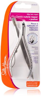 Sally Hansen Beauty Tools, Nip&#39;em Neat-Cuticle Nipper, Pusher, Half Jaw, 1 count, Cuticle Cutter, Cuticle Nipper, Cuticle Clippers, Cuticle Trimmer, Precise Blade, Safely Trims