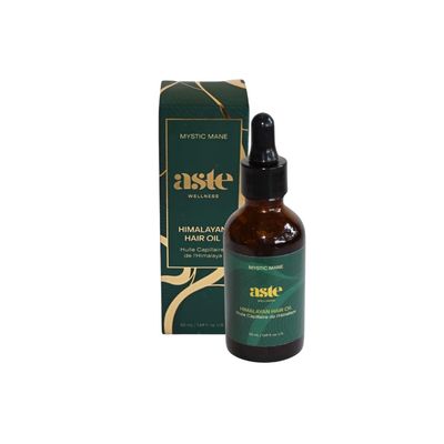 ASTE Himalayan Hair Oil - Natural, Vegan, Ayurvedic Hair Oil for Strength, Shine Deep Nourishment, with 16 Botanicals Including Amla, Brahmi, Hibiscus, Castor, Neem Coconut (1.69 oz)