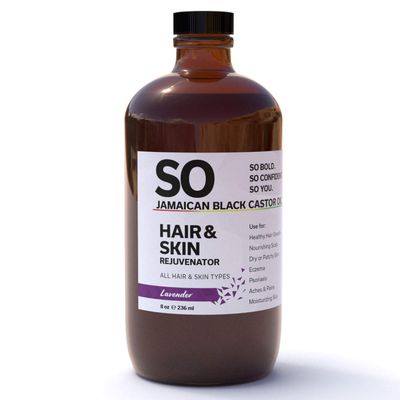 SO Jamaican Black Castor Oil Lavender Hair Skin Rejuvenator Natural Conditioner Moisturizer Hair Growth and Skin Conditioning 8 Oz 236 mL