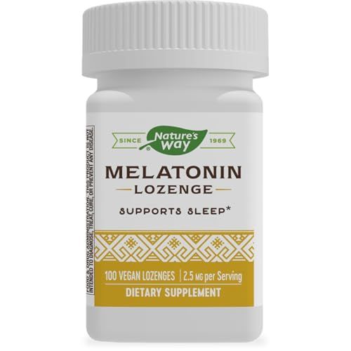 Nature&#39;s Way Melatonin Lozenge, Sleep Support, 2.5 mg, 100 Vegan Lozenges