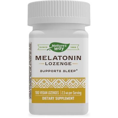 Nature&#39;s Way Melatonin Lozenge, Sleep Support, 2.5 mg, 100 Vegan Lozenges