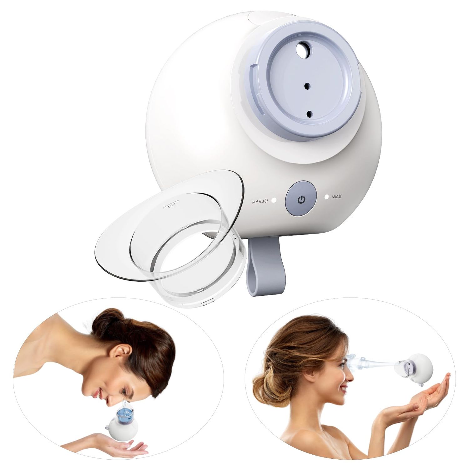 STFOCE Nano Eye Mist Sprayer Eye Wash Kit, Portable Eye Mister for Eyelid to Relief Dry Eyes, Rechargeable Eye Steamer for Eye Drops Tool for Dryness, Stye, Skin SPA at Home, Office, Travel (White)