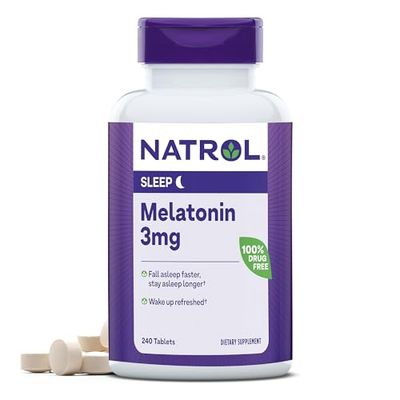 Natrol Melatonin 3 mg, Dietary Supplement for Restful Sleep, Sleep Supplements for Adults, 240 Melatonin Tablets, 240 Day Supply
