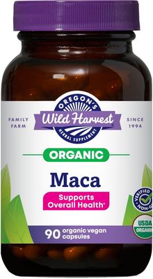 Oregon&#39;s Wild Harvest Maca Root Made with Organic Raw Maca Root and Vegan Capsules, 90 Count