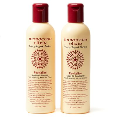 Moroccan Elixir Revitalize Hair Treatments Argan Shampoo Conditioner Set For Woman Enriched with Antioxidants, Minerals Vitamin E Suitable for All SkinType Set of 2, 805 fl Oz