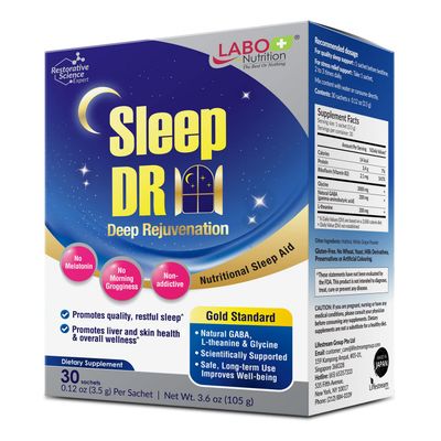 LABO Nutrition Sleep DR (Deep Rejuvenation) with Natural GABA, L-theanine, Glycine - Melatonin-Free, Nutritional Sleep Aid