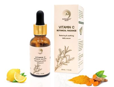 Vitamin C Face Serum - Brightening, Hydrating, Glowing Skin with Hyaluronic Acid, Turmeric, Vitamin E, Green Tea Extract, Anti Aging Facial Serum for Fine Lines Wrinkles - 1 Fl Oz