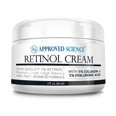 Approved Science Retinol Cream with 1 Retinol, 5 Collagen, and 5 Hyaluronic Acid - Revitalize, Brighten, Firm, and Plump Skin - 2 fl. oz. (60 ml)