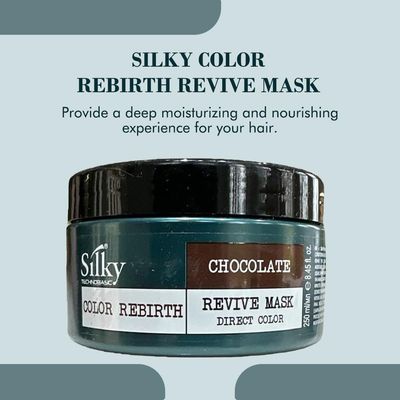 Silky Technobasic Chocolate Revive Mask - Color Depositing Hair Mask - Vegan Friendly Organic Hair Mask - Semi-Permanent Hair Color Mask with Hydrating and Restoring Action for Dry Hair - 250ml8.45oz