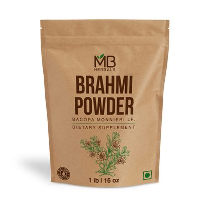 MB Herbals Pure Brahmi Powder 454g 1 LB Bacopa Powder For Hair Care