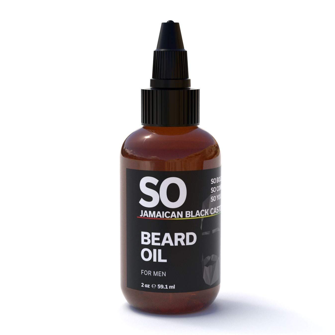 SO Jamaican Black Castor Oil Fast Absorbing, Promote Beard and Hair Growth, Best Oil for Men&#39;s All Hair Textures, Grow Strong Healthy Hair, Brown, Bamboo Lotus, 2 Fl Oz