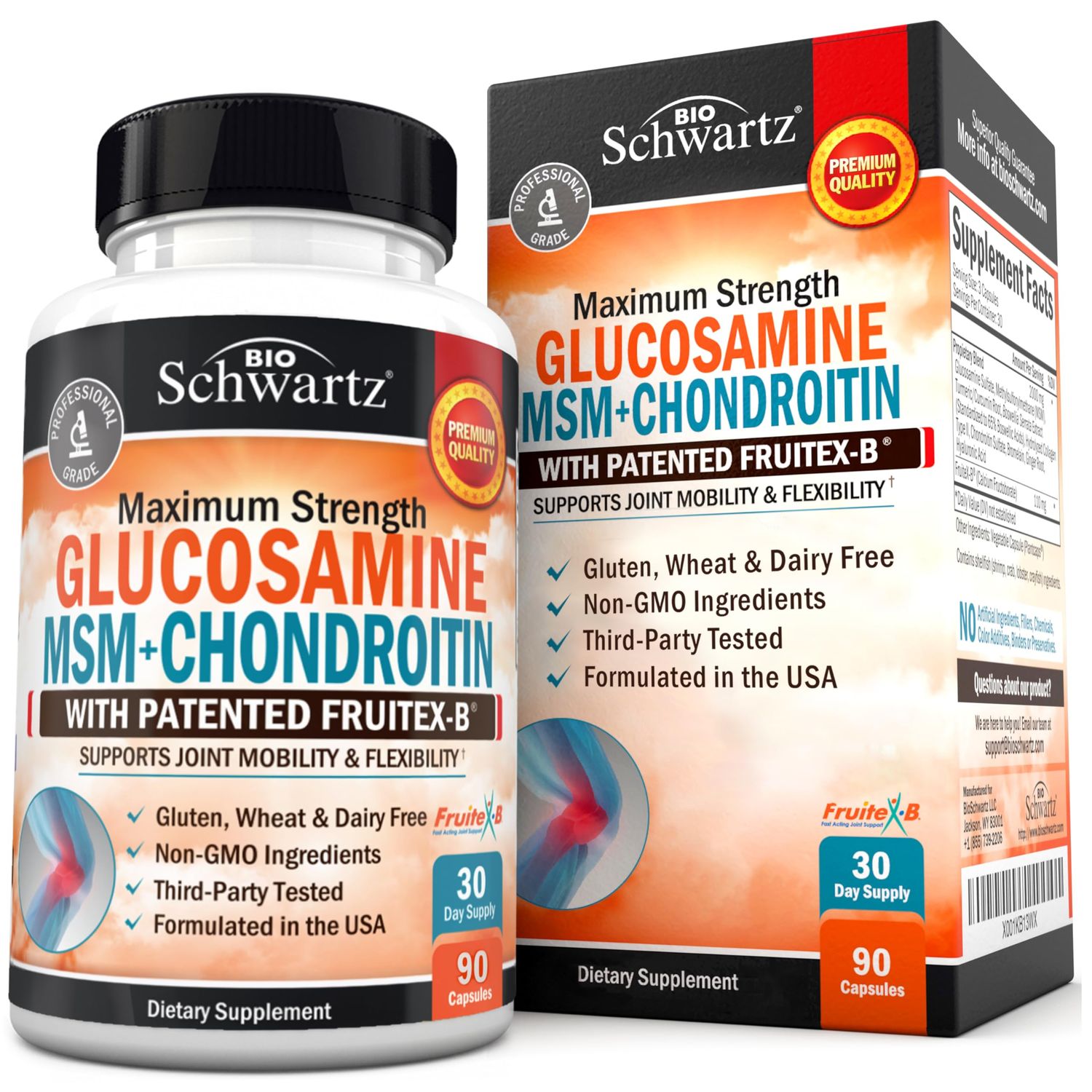 Glucosamine Chondroitin MSM Joint Support Supplement - FSA HSA Approved - Collagen Peptides, Turmeric and Ginger, Hyaluronic Acid, Glucosamine Chondroitin Sulfate - Gluten Free, Non GMO, 180 Capsules