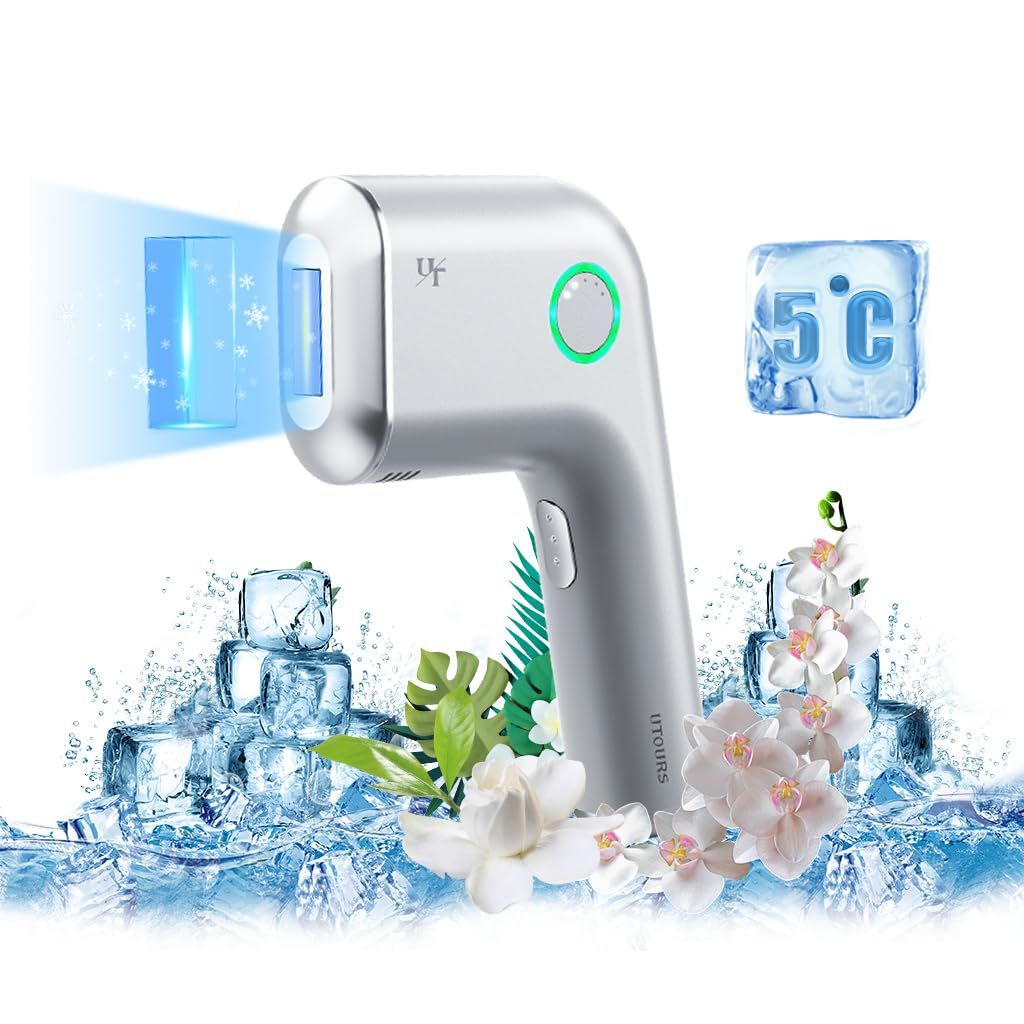 at-Home Hair Removal for Women and Men, DOPI Painless Hair Removal Device with Sapphire Cooling, Safe and Long-Lasting for Reducing in Hair Growth for Body Face