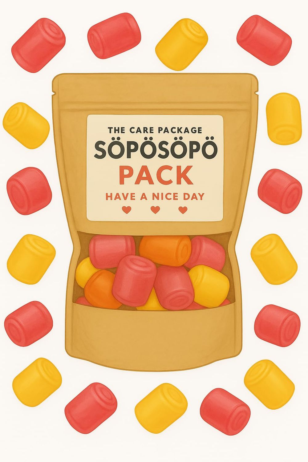 SPSP Scandinavian Treat Pack - Remix Soda Cans Gummies - 150g Nordic Candy Bag - Orange Soda Energy Drink Flavors - Vegan, Palm Oil Free, Fizzy Fun soposopo pack