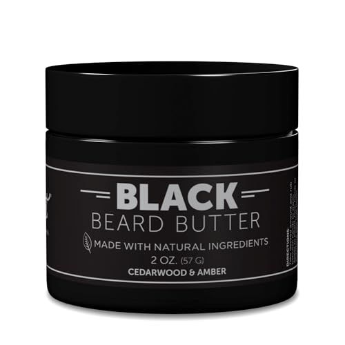 Detroit Grooming Co. Beard Butter for Men Softens, Thickens Hydrates with Safflower Oil Shea Butter Black Scent, 2oz