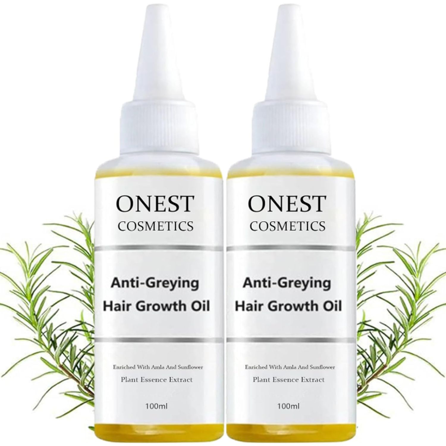 Onest Cosmetics Anti Greying Hair Growth Oil, Gray Repair Hair Serum, Rosemary Hair Serum with Amla and Sunflower, Amla Oil for Hair Growth, Anti Hair Loss Essence for Women Men (2)