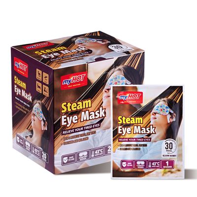 myHOT Steam Eye Mask 20 Pack - Warm Compress Eye Cover for Relief for Dry Eyes, Disposable, Sleeping Eye Heater, Spa, Relaxation- Made in Korea