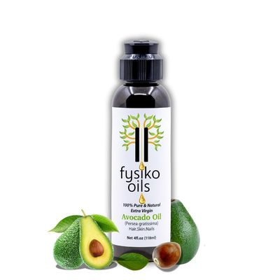 Fysiko Avocado Oil- 100 Pure Natural, Cold Pressed, Extra Virgin, Hexane free, Generously Hydrating for Skin, Hair Nails 4fl.oz