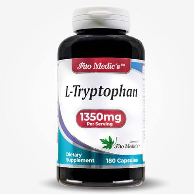FITO MEDIC&#39;S Lab - Tryptophan, l tryptophan - 1350mg, 180 Capsules, Encourages Positive Mood Restful Sleep - Supports Immune Function, Ultra high Absorption.