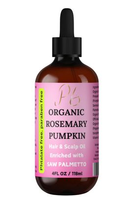 Organic Rosemary Hair Oil - Rosemary Pumpkin Seed Oil for Hair Scalp - With Saw Palmetto, Mint Vitamin E - Deep Conditioning Nourishing - 4 fl oz