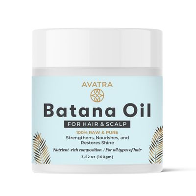 Avatra 100 Pure Batana Oil Unrefined Hair Scalp Oil from Honduras Cold Pressed Chemical-Free Hair Mask for Thick, Strong Hair, 3.52 Fl Oz