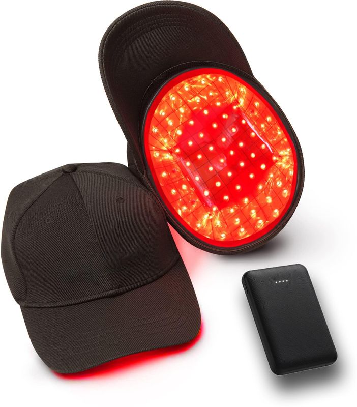 Laser Hair Growth Cap, Red Light Therapy Cap, Low Level Laser Therapy (LLLT) Equipment for Promoting Hair Growth in Women and MenBlack