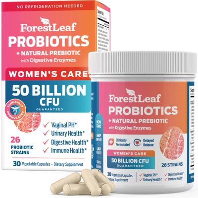 Probiotics for Women, 50 Billion CFU, 26 Unique Strains, Women&#39;s Probiotic and Prebiotics Support Digestive Health, w Cranberry, Hibiscus D-Mannose for Vaginal PH Balance, Urinary, Gut (30 Caps)
