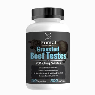 Primal Being Grassfed Beef Testes Capsules - Nutrient-Dense Beef Organ Supplement for Men, New Zealand Sourced, 120 Capsules