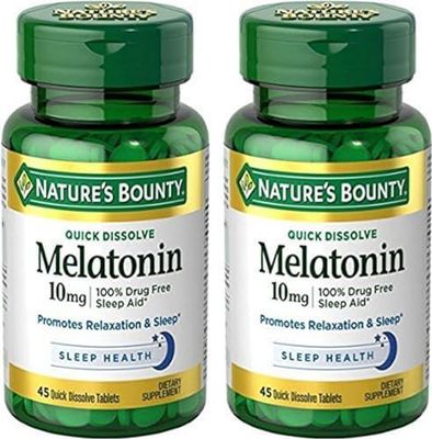 Nature&#39;s Bounty Melatonin Quick Dissolve Tablet, Sleep Support, 10 mg, Tablets, 45 Ct (2 Pack)
