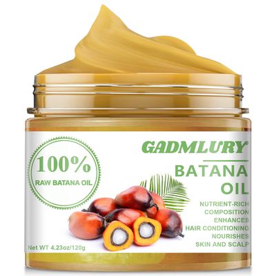 GADMLURY Raw Batana Hair Oil for Hair Growth, 100 Pure Batana Hair Oil from Honduras, Natural Hair Growth Oil Unrefined Promotes Hair Thickness and Scalp Health for Men Women (1PC)