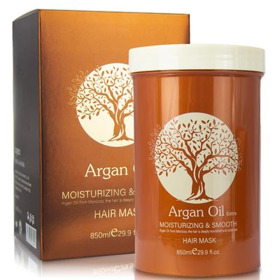 JRTTOSSE Argan Oil Hair Mask, Repair Split Ends Dry Damaged Hair, Moisturizing Smoothing Hair Mask for Dry Damaged Hair of All Hair Types 16.90 oz 500 ml (29.90oz-850ml), milky white