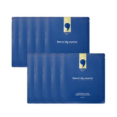 DERMALL MATRIX Daily Facial Dermal-care (35gsheet) Overnight mask pack,Lifting and Hydrating,Soothing, Exfoliating,Skin Nourishing,Collagen sheet mask for wrinkles and dry skin. 10sheets