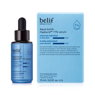 belif Aqua Bomb Hydrating Hyalucid 11 Serum, 5 Types of Hyaluronic Acid, Good for Dryness, Dullness, Loss of Firmness Elasticity, Glycerin, For All Skin Types, Korean Skin Care