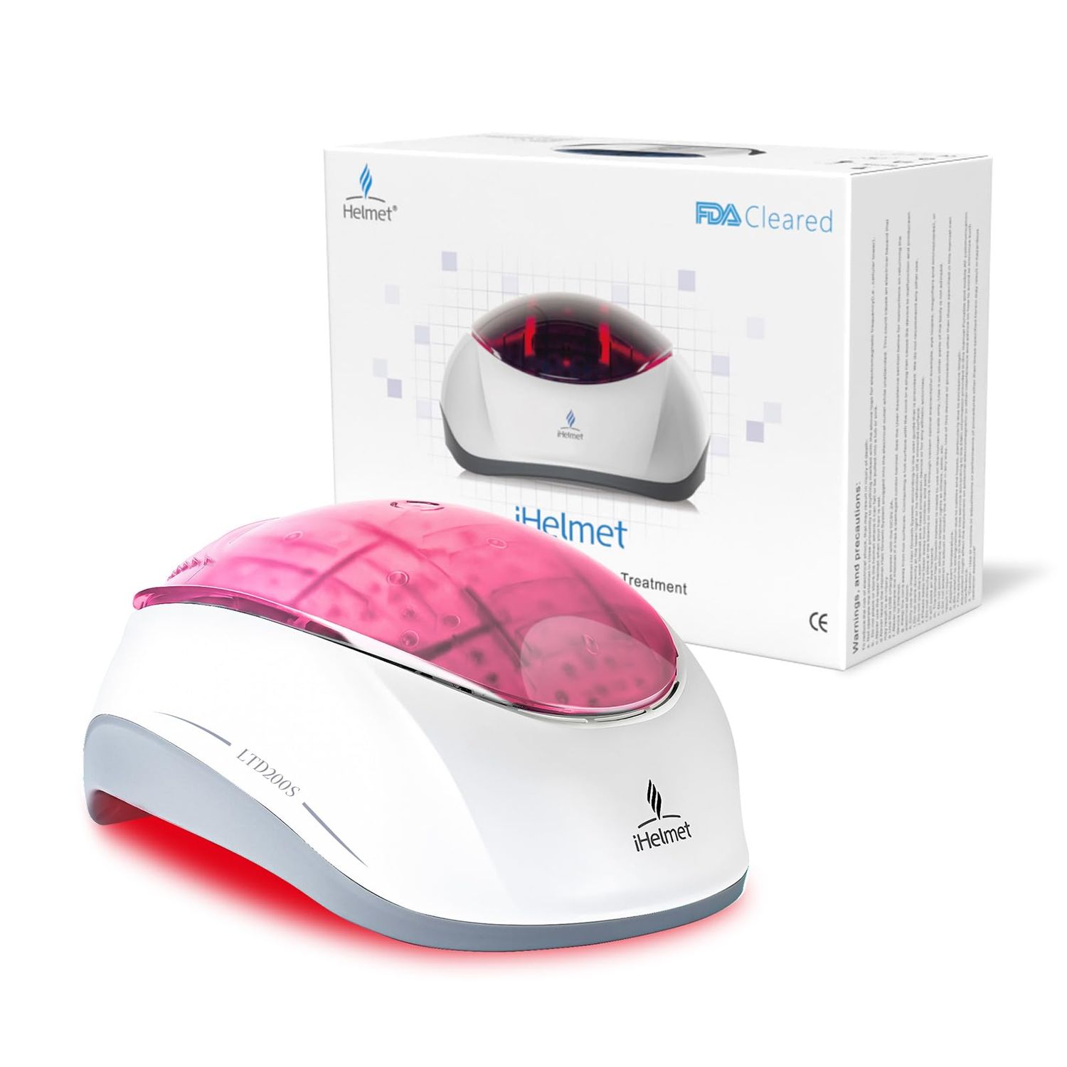 iHelmet Laser Hair Growth System (FDA Cleared), Hair Regrowth Helmet Laser Cap, Hair Loss Treatment for Men and Women, Low Level Laser Therapy for Hair Growth, Anti-Thining Treatment200 Pink