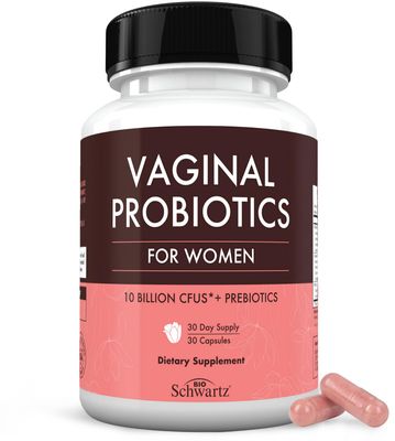 BioSchwartz Vaginal Probiotics for Women Supplement with Prebiotics Lactobacillus Crispatus - Supports Women&#39;s Health by Promoting Healthy Vaginal Odor, Flora, PH Balance - 30 Day Supply, 30 Capsules