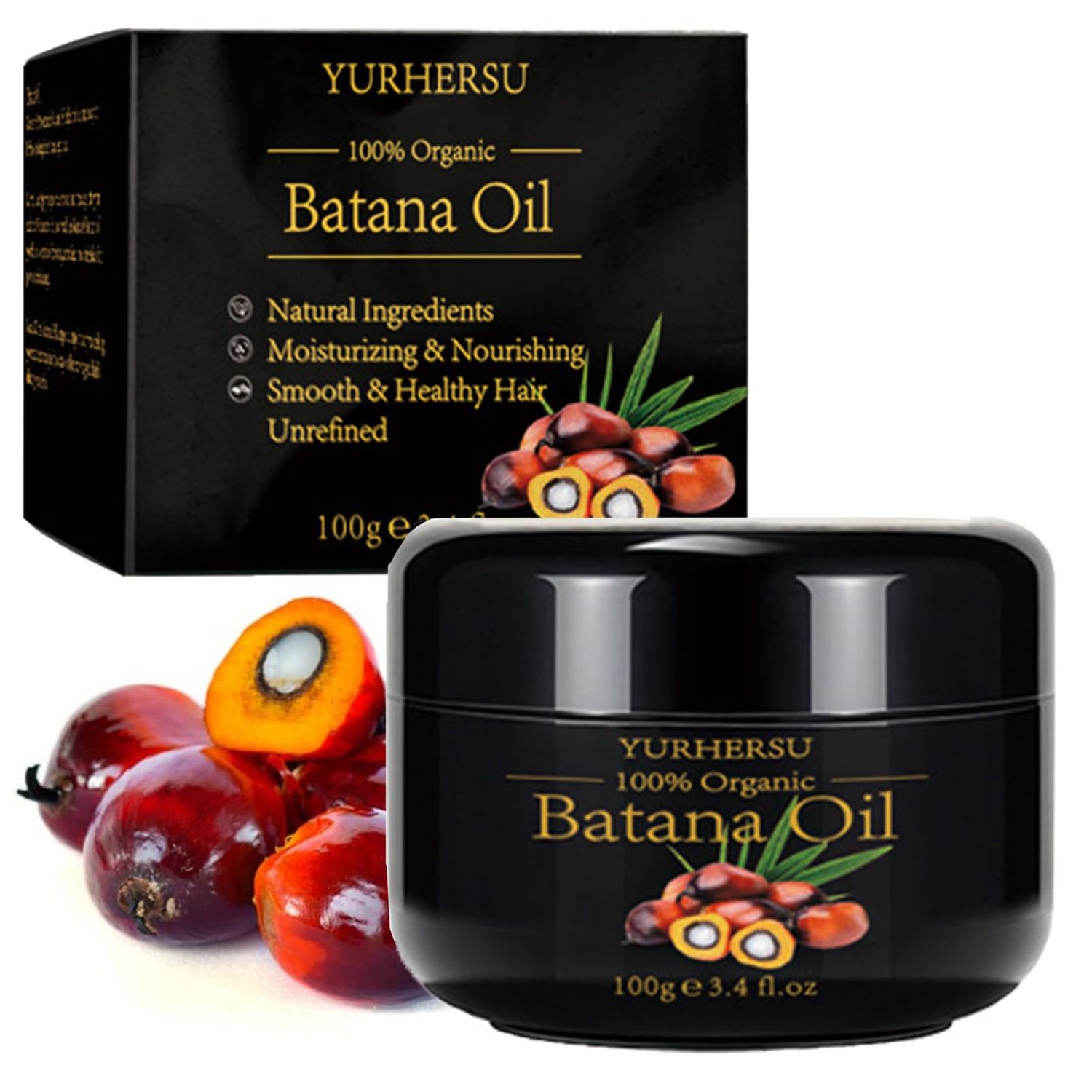 MrCuvaryas Batana Oil for Hair Growth, Organic Cold Press Batana Oil, 100 Natural Batana Hair Oil - Enhances Hair Radiance, Anti Hair Loss and Repair Damaged Hair, 100ml